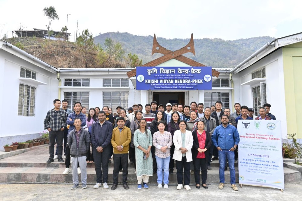 Officials and participants during the training programme on Integrated Farming system under the NICRA project held on March 17.